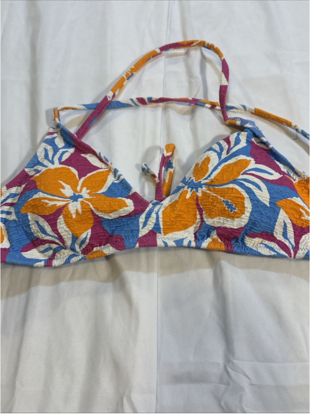 Roxy Floral Bikini Top Size Large